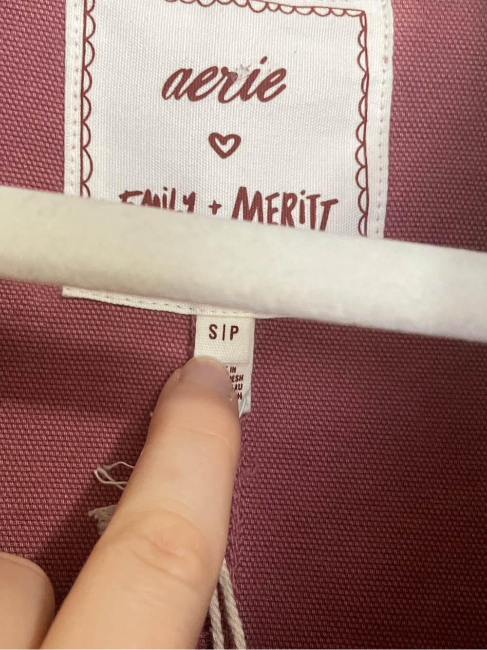 Aerie x Emily + Meritt Barn Jacket with Dark Brown Collar - Picture 4 of 4